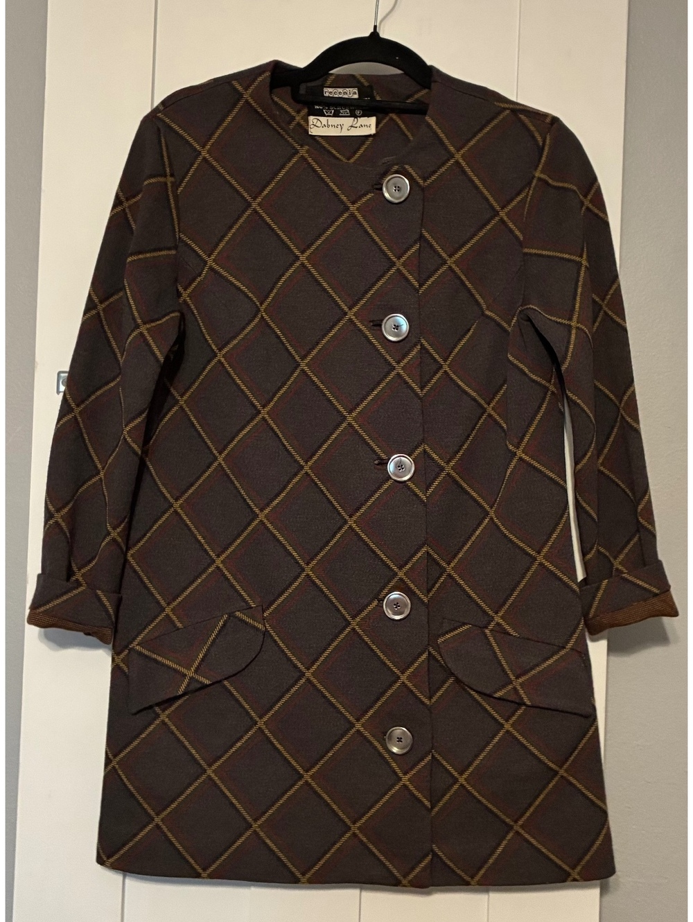 Recenia Spezial-Jersey by Dabney Lane Vintage 100% Virgin Wool Plaid Coat Sz M/L